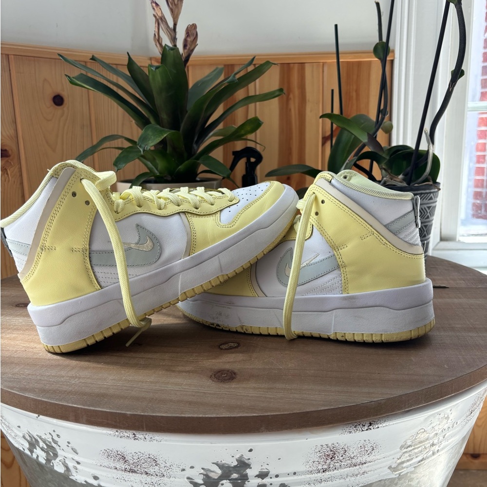 Nike Yellow and White High-Top Sneakers
